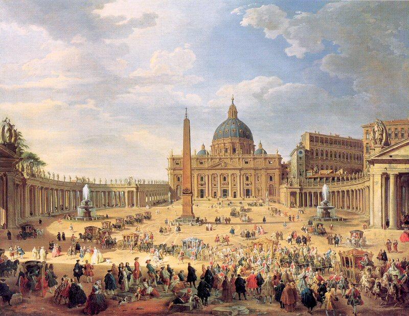 Panini, Giovanni Paolo Departure of Duc de Choiseul from the Piazza di St. Pietro oil painting picture